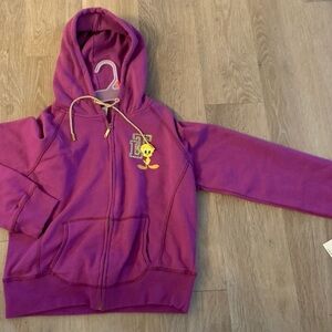 Lot 29 Girl's Size Large (12-14) Magenta Hoodie With Tweety Bird Retails@ $64.00